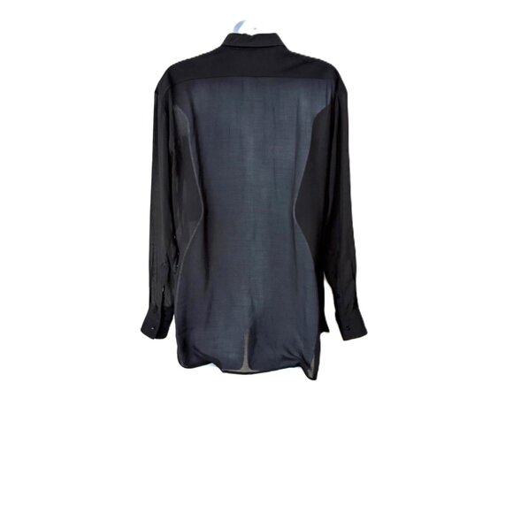 Maje Black Sheer Long- Sleeved Shirt - Picture 2 of 8